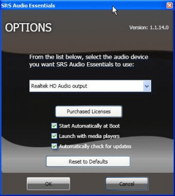 srs audio essentials keys
